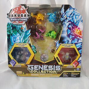 Bakugan Evolutions Genesis Collection Pack 6 Bakugan Figures 2 Light-Up Genesis